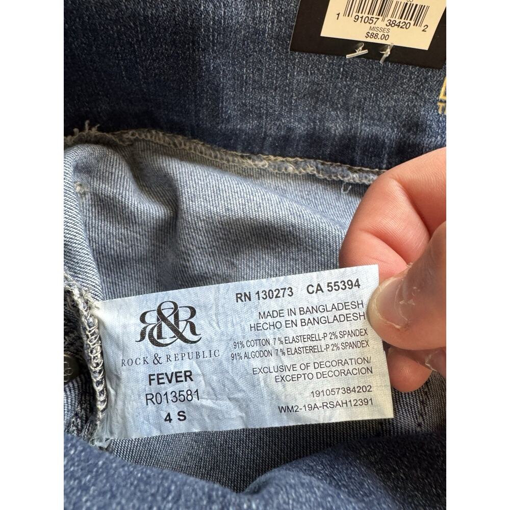 Rock & Republic Denim Rx The Slimming Cure Cuff Jeans Women Sz 4 Cuff Bottom NWT - Picture 12 of 15